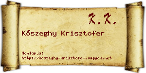 Kőszeghy Krisztofer névjegykártya