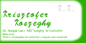 krisztofer koszeghy business card